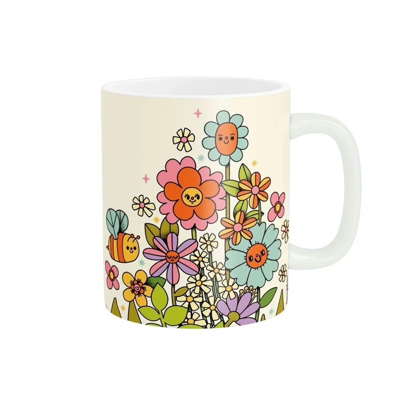 ماگ سرامیکی طرح گل کیوت و فانتزی کد515