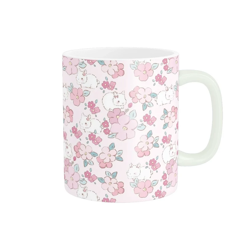 ماگ سرامیکی طرح گل کیوت و فانتزی کد751