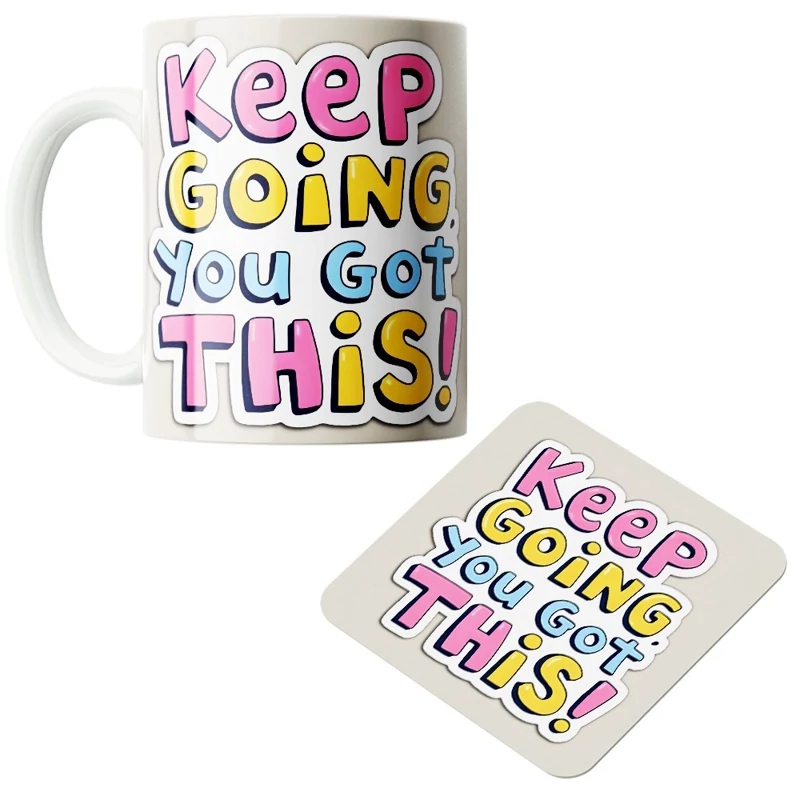 ماگ سرامیکی طرح انگیزشی به همراه زیر لیوانی کد1131