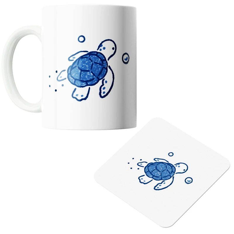 ماگ سرامیکی طرح لاک پشت به همراه زیر لیوانی کد1181