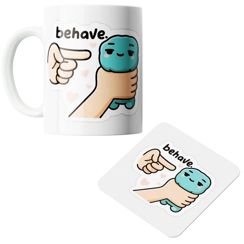 ماگ سرامیکی طرح انگیزشی به همراه زیر لیوانی کد1236